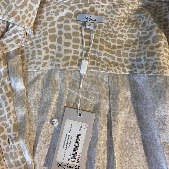 RAILS Alix Reptile Shirt Dress NWT Sz XS - Picture 6 of 16